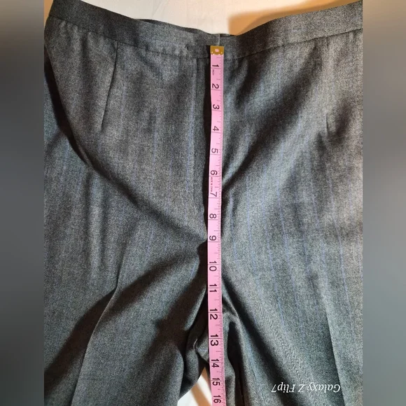 Talbots Petites Grey Blue Pinstripe Wool Blend Dress Pants Slacks Size 18P - Picture 7 of 10